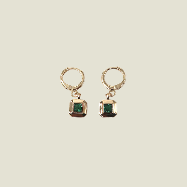 Bardot Earrings-Emerald