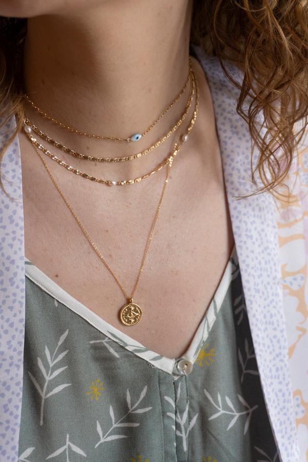 Evil Eye Coin Necklace